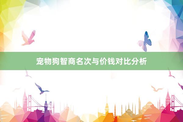 宠物狗智商名次与价钱对比分析